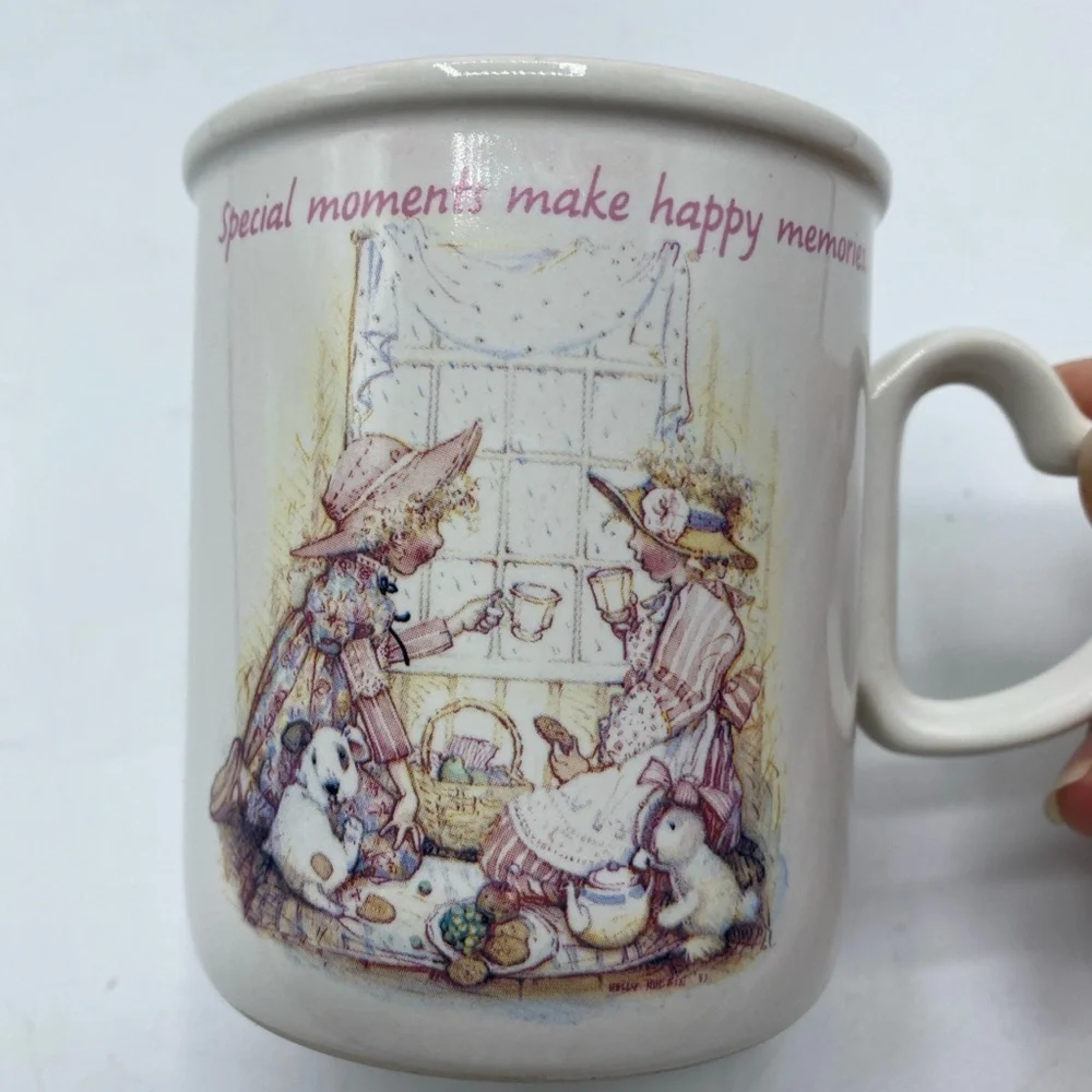 Holly Hobbie Stoneware Coffee Mug Heart Handle American Greetings 1990 Vintage - Picture 4 of 6